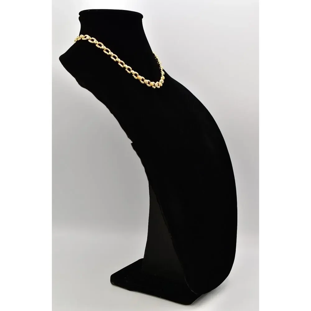 Vintage Crystal Collar Necklace Heavy Linked Chain Rhinestone Crystal BinBD